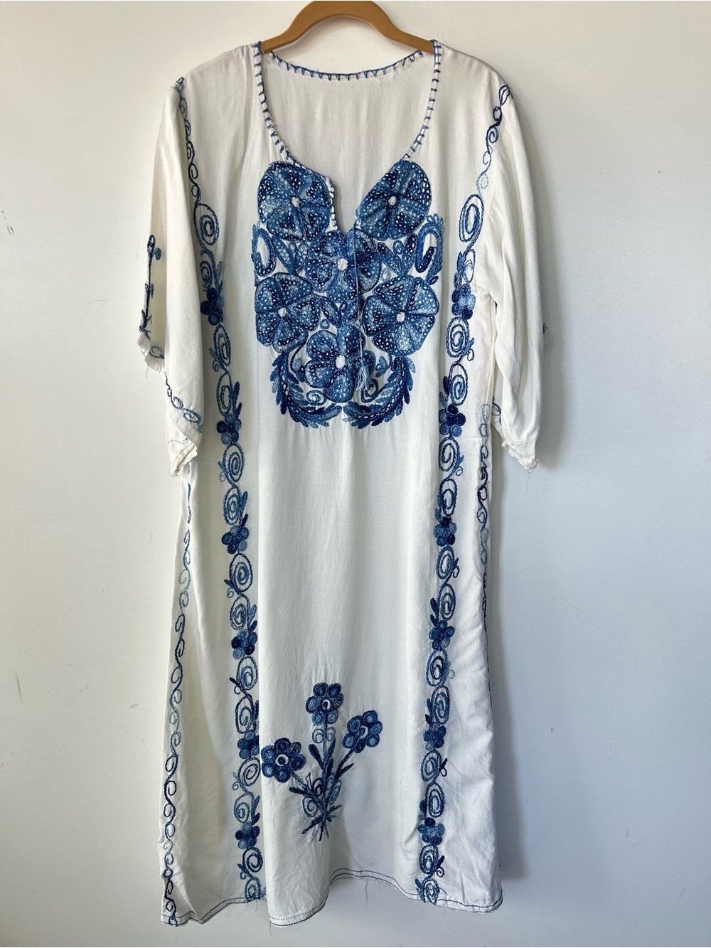 White embroidered dress handmade